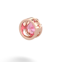 Lab Pink Sapphire 6Mm Slide 14K Rose Gold pendant P3786