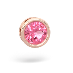 Lab Pink Sapphire 8Mm Slide 14K Rose Gold pendant P3788