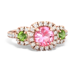 Lab Pink Sapphire Regal Halo 14K Rose Gold ring R5350