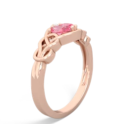 Lab Pink Sapphire Celtic Love Knot 14K Rose Gold ring R5420