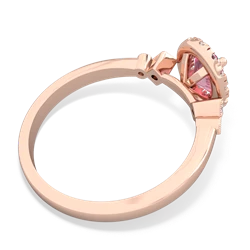 Lab Pink Sapphire Antique-Style Halo 14K Rose Gold ring R5720