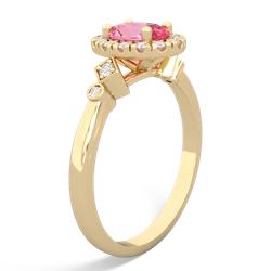 Lab Pink Sapphire Antique-Style Halo 14K Yellow Gold ring R5720