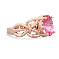 Lab Pink Sapphire Celtic Knot Cocktail 14K Rose Gold ring R2377
