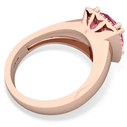 Lab Pink Sapphire Halo Cocktail 14K Rose Gold ring R2544