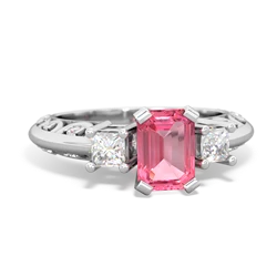matching engagment rings - Art Deco Diamond 7x5 Emerald-cut Engagement