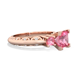 Lab Pink Sapphire Eternal Embrace Engagement 14K Rose Gold ring C2001