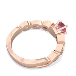 Lab Pink Sapphire Infinity 5Mm Round Engagement 14K Rose Gold ring R26315RD