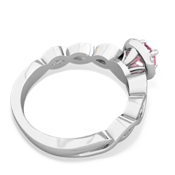Lab Pink Sapphire Infinity Halo Engagement 14K White Gold ring R26315RH
