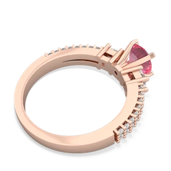 Lab Pink Sapphire Classic 6Mm Round Engagement 14K Rose Gold ring R26436RD