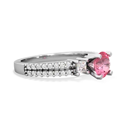 Lab Pink Sapphire Classic 6Mm Round Engagement 14K White Gold ring R26436RD