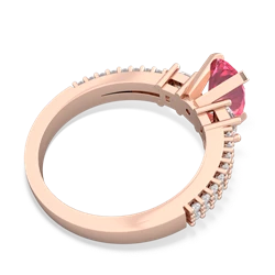 Lab Pink Sapphire Classic 8X6mm Oval Engagement 14K Rose Gold ring R26438VL
