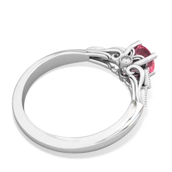 Lab Pink Sapphire Antique Elegance 14K White Gold ring R3100