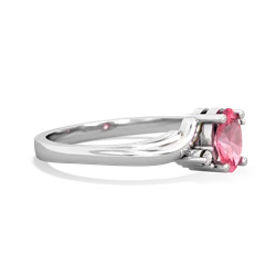 Lab Pink Sapphire Elegant Swirl 14K White Gold ring R2173