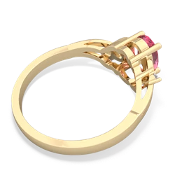 Lab Pink Sapphire Swirls 14K Yellow Gold ring R2347