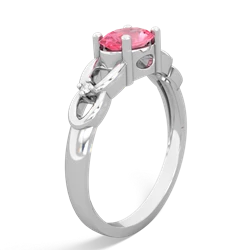 Lab Pink Sapphire Links 14K White Gold ring R4032