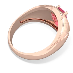 Lab Pink Sapphire Men's Crossroads 14K Rose Gold ring R0361