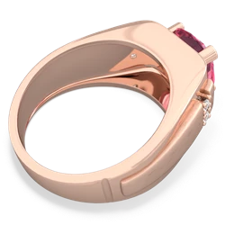 Lab Pink Sapphire Men's 9Mm Round 14K Rose Gold ring R1822
