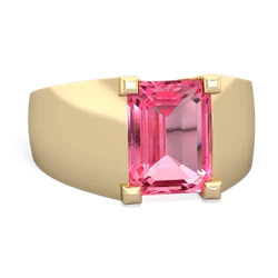 Lab Pink Sapphire Men's 14K Yellow Gold ring R1836