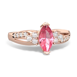 Lab Pink Sapphire Royal Marquise 14K Rose Gold ring R2343