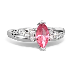 Lab Pink Sapphire Royal Marquise 14K White Gold ring R2343