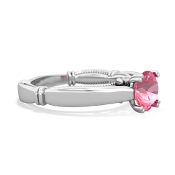 Lab Pink Sapphire Renaissance 14K White Gold ring R27806RD