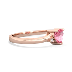 Lab Pink Sapphire Delicate Heart 14K Rose Gold ring R0203