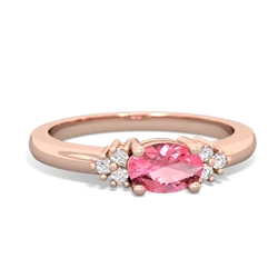 Lab Pink Sapphire Simply Elegant East-West 14K Rose Gold ring R2480