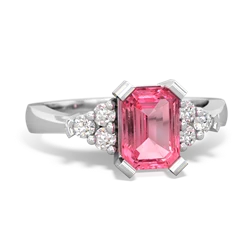 Lab Pink Sapphire Timeless Classic 14K White Gold ring R2591