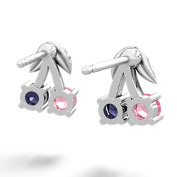 Lab Pink Sapphire Sweet Cherries 14K White Gold earrings E7001