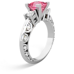 Lab Pink Sapphire Eternal Embrace Engagement 14K White Gold ring C2001