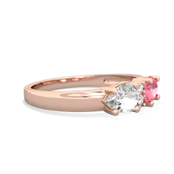 Lab Pink Sapphire Pear Bowtie 14K Rose Gold ring R0865