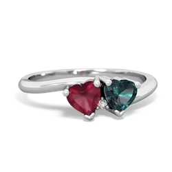 Ruby Sweethearts 14K White Gold ring R5260