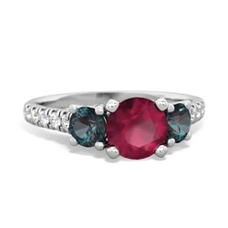 Ruby Pave Trellis 14K White Gold ring R5500