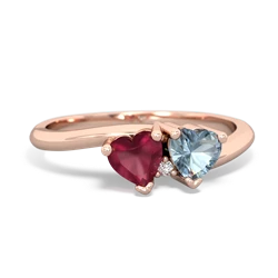 Ruby Sweethearts 14K Rose Gold ring R5260