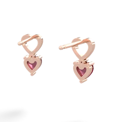 Ruby Four Hearts 14K Rose Gold earrings E2558