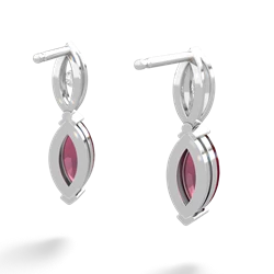 Ruby Marquise Drop 14K White Gold earrings E5333