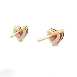 Ruby 5Mm Heart Stud 14K Yellow Gold earrings E1861