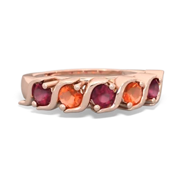 Ruby Anniversary Band 14K Rose Gold ring R2089