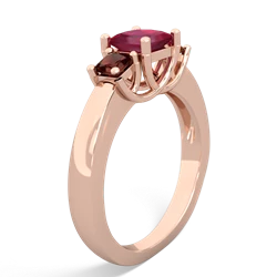 Ruby Three Stone Trellis 14K Rose Gold ring R4015