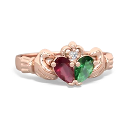 Ruby 'Our Heart' Claddagh 14K Rose Gold ring R2388