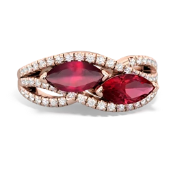 Ruby Diamond Rivers 14K Rose Gold ring R3070