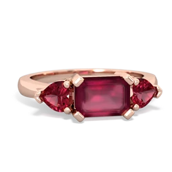 Ruby Three Stone 14K Rose Gold ring R5235