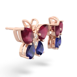 Ruby Butterfly 14K Rose Gold earrings E2215
