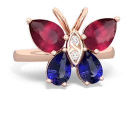 Ruby Butterfly 14K Rose Gold ring R2215
