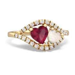 Ruby Mother And Child 14K Yellow Gold ring R3010