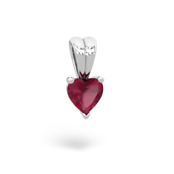 Ruby 5Mm Heart Solitaire 14K White Gold pendant P1861