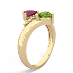 Ruby Heart To Heart 14K Yellow Gold ring R2064