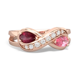 Ruby Diamond Infinity 14K Rose Gold ring R5390