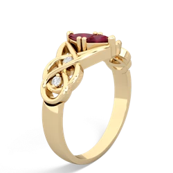 Ruby Keepsake Celtic Knot 14K Yellow Gold ring R5300