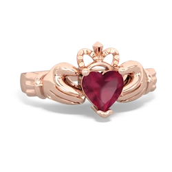 Ruby Claddagh 14K Rose Gold ring R2370